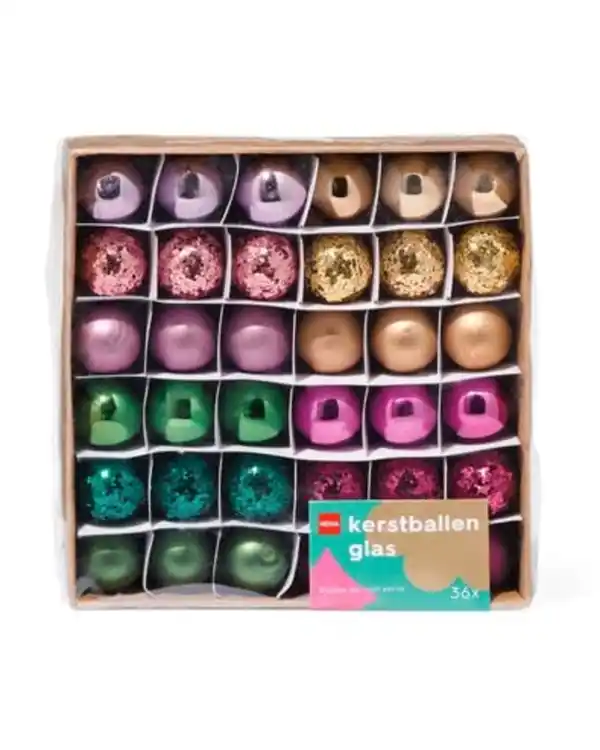 Bild 3 von Mini-Weihnachtskugeln Mehrfarbig – 36 Stück