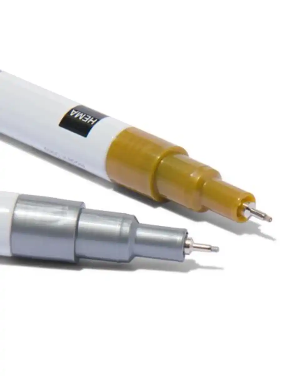 Bild 2 von 2er-Pack Permanentmarker, gold/silber