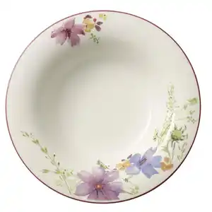 Villeroy & Boch Suppenteller Mariefleur Basic, Grün, Lila, Rosa, Weiß, Keramik, Floral, rund, hitzebeständig, Essen & Trinken, Geschirr, Teller, Suppenteller