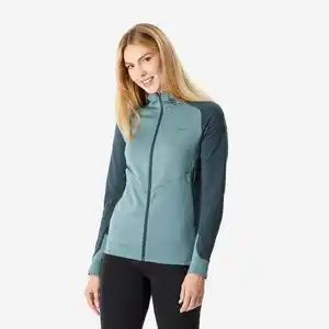 Fleecejacke Damen leicht Wandern - MH520 blau Blau|grün