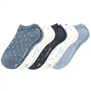 5 Paar Damen Socken mit Viskose HELLBLAU / WEISS / DUNKELBLAU