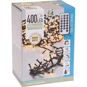 Micro LED Lichterkette Cluster 400 warmweiße LEDs innen und außen