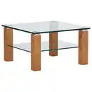 Bild 1 von Xxxl Couchtisch, Eiche, Holz, Glas, Wildeiche, furniert, quadratisch, eckig, 75x43x75 cm, Wohnzimmer, Wohnzimmertische, Couchtische, Glas-Couchtische