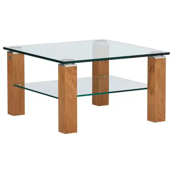 Bild 1 von Xxxl Couchtisch, Eiche, Holz, Glas, Wildeiche, furniert, quadratisch, eckig, 75x43x75 cm, Wohnzimmer, Wohnzimmertische, Couchtische, Glas-Couchtische