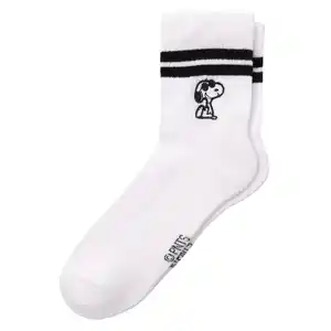 1 Paar Peanuts Socken mit Stickerei WEISS