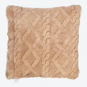 Dekokissen aus Mikrofleece, ca. 45x45cm, Light-brown