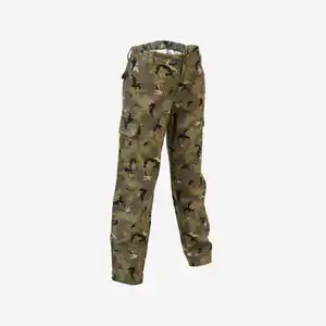 Jagdhose 100 Kinder strapazierfähig Camouflage grün Grün