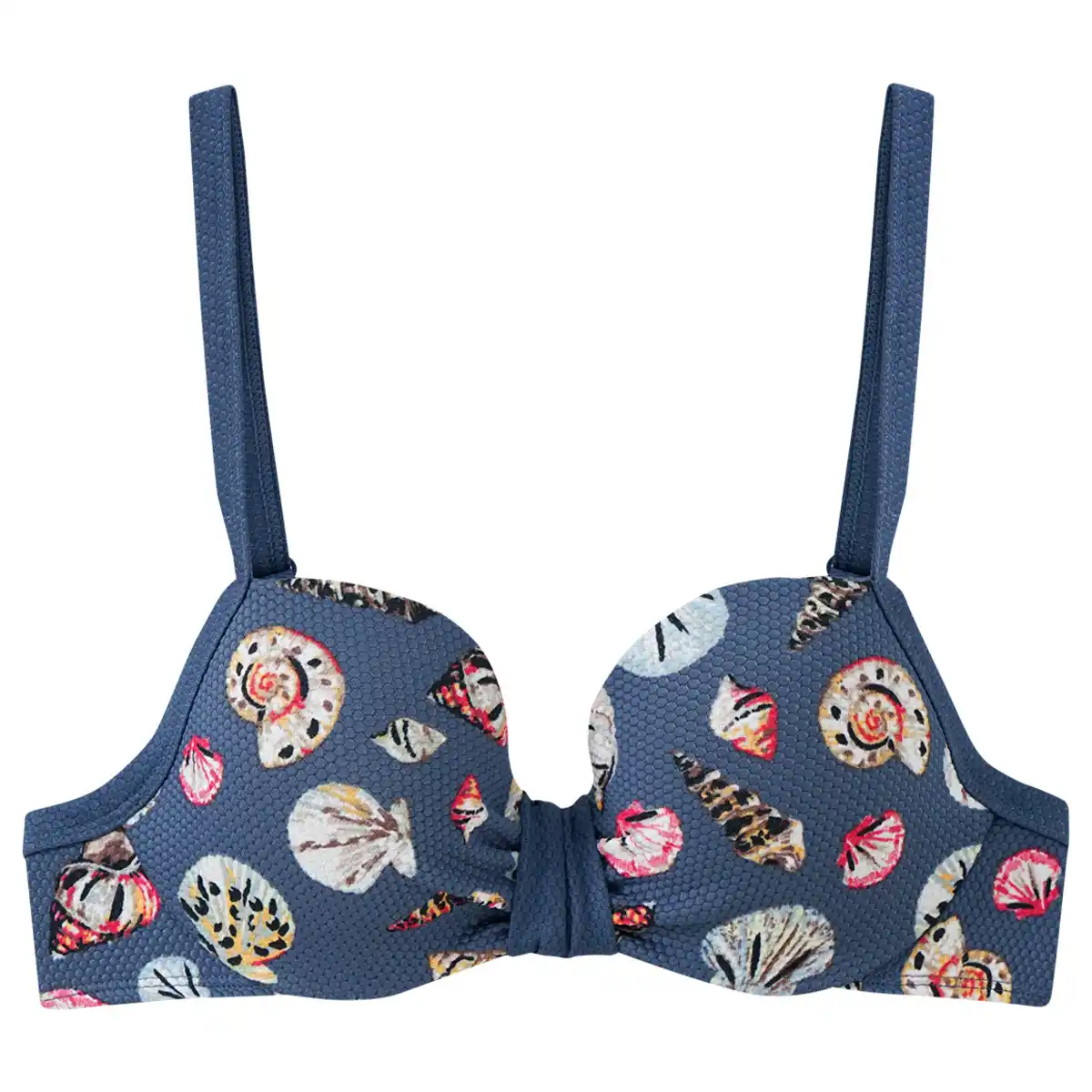 Bild 1 von Damen Bikinioberteil mit Wabenstruktur DUNKELBLAU / BUNT