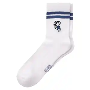 1 Paar Peanuts Socken mit Stickerei WEISS