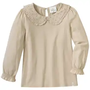 Mädchen Langarmshirt mit Bübchenkragen BEIGE