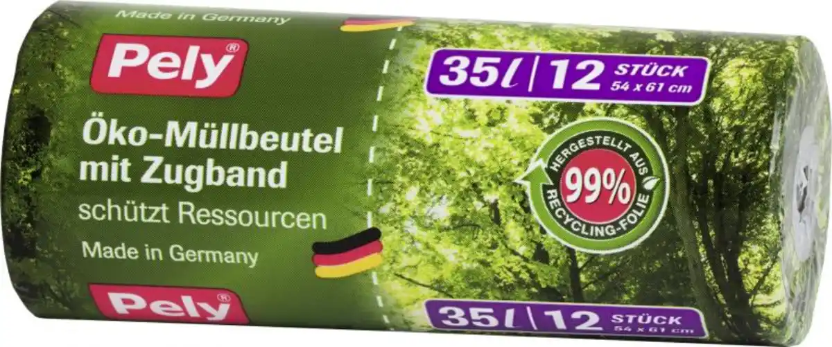 Bild 1 von Pely Öko-Müllbeutel mit Zugband 35 Liter