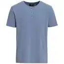 Bild 1 von Herren T-Shirt mit Serafino-Ausschnitt BLAU