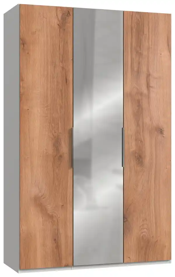 Bild 1 von Drehtürenschrank Level 36A mit Spiegel ca. 150 cm Eiche/Weiß, Weiß, Eichefarben