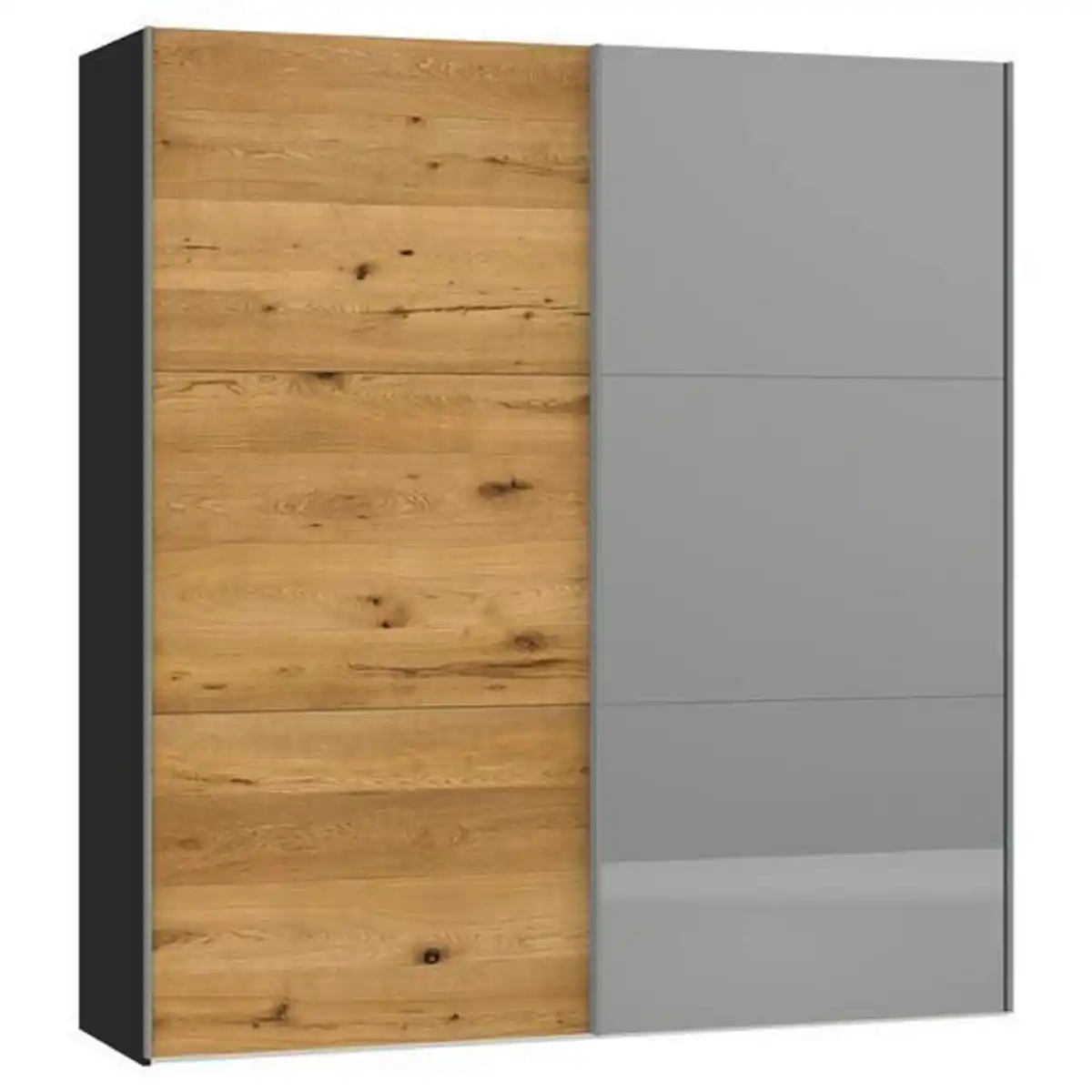 Bild 1 von Jutzler Schwebetürenschrank, Schwarz, Eiche, Holzwerkstoff, Eiche, furniert, 2 Fächer, 203x220x65 cm, Typenauswahl, Beimöbel erhältlich, umfangreiches Zubehör in verschiedenen Holzarten Größen