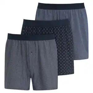 3 Herren Boxershorts aus Jersey DUNKELBLAU / BLAUGRAU