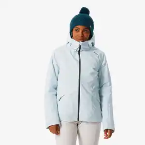 Skijacke Damen warm und wasserdicht - 500 Sport eisblau Blau|grau