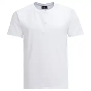 Herren T-Shirt mit Serafino-Ausschnitt WEISS