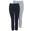 Bild 1 von 2 Damen 3/4-Leggings unifarben DUNKELBLAU / HELLGRAU