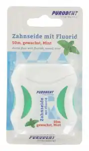 Purodent Interdental Zahnseide mit Fluorid mint gewachst