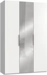 Drehtürenschrank Level 36A mit Spiegel ca. 150 cm Weiß, Weiß