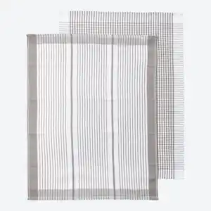 Geschirrtuch aus reiner Baumwolle, 2er-Pack, 45x65cm, Gray