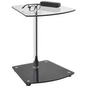 Xora Beistelltisch, Schwarz, Chrom, Metall, Glas, Freiform, Säule, 38x50x38 cm, Wohnzimmer, Wohnzimmertische, Beistelltische, Beistelltische Metall