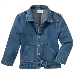 Kinder Jeansjacke im Hemd-Stil BLAU