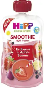 Hipp Bio Smoothie Quetschbeutel Erdbeer in Apfel-Banane