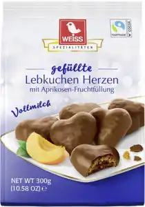 Weiss gefüllte Lebkuchen Herzen Vollmilch