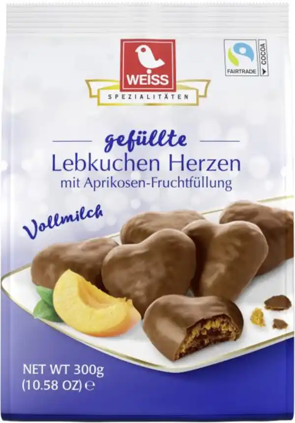 Bild 1 von Weiss gefüllte Lebkuchen Herzen Vollmilch