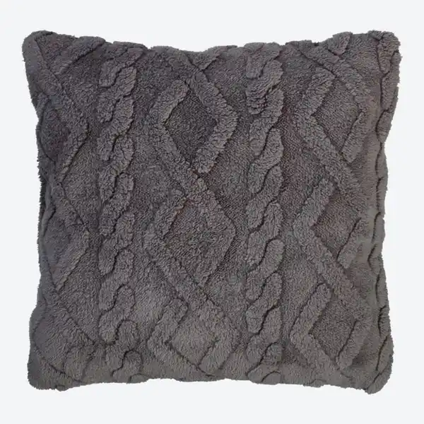 Bild 1 von Dekokissen aus Mikrofleece, ca. 45x45cm, Dark-gray