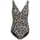 Bild 1 von Damen Shape-Badeanzug im Animal-Look DUNKELGRAU / CREMEWEISS