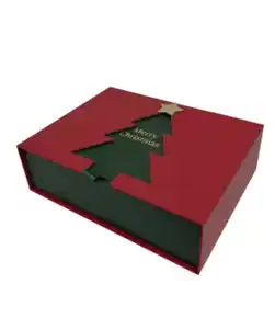 Geschenkbox Weihnachten verschiedene Designs, ca. 29 x 21 x 9 cm, rot