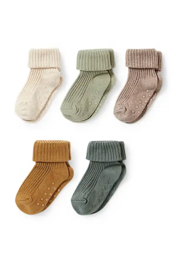 Bild 1 von C&A Multipack 5er-Baby-Anti-Rutsch-Socken, Beige, Größe: 15-17