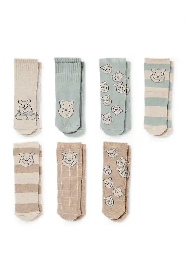 Bild 1 von C&A Multipack 7er-Winnie Puuh-Baby-Socken, Beige, Größe: 15-17