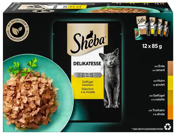 Bild 1 von SHEBA Delikatesse oder Selection, 12 x 85-g-Packg.