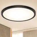 Bild 1 von Deckenlampe LED Deckenleuchte Flach Rund - 18W 6500K 1600LM IP44 Modern, Kaltweiß Ultra Dünn Led Deckenlampe Schwarz Lampe Decke für Wohnzimmer Kinderzimmer Schlafzimmer Keller Flur Küchen Bad Ø