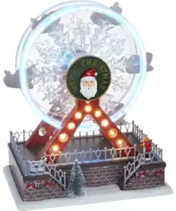 LED-Riesenrad Weihnachten spielt Musik, ca. 29 cm, rot