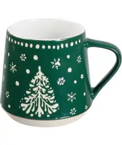 Tasse Weihnachten ca. 373 ml, grün/weiß