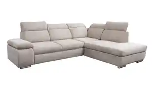 Ecksofa Cord creme 280 x 230 cm Schlaffunktion - COLORADO
