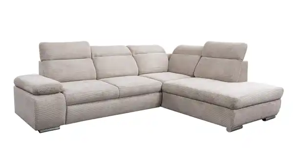 Bild 1 von Ecksofa Cord creme 280 x 230 cm Schlaffunktion - COLORADO