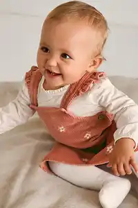 C&A Blümchen-Baby-Outfit-2 teilig, Rosa, Größe: 62