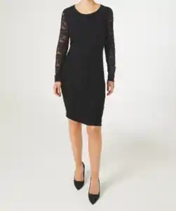 Schickes Kleid Janina, mit Spitze, schwarz