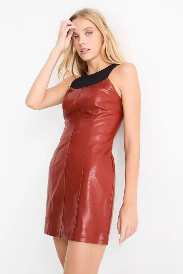 Bild 1 von C&A Figurbetontes Kleid-Lederimitat, Rot, Größe: 34