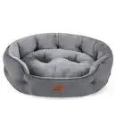 Bild 1 von BEDSURE Katzenbett waschbar Katzen Bettchen - 51x48x15cm/63x53x20cm Katzen Bett mit zweiseitig Innenkissen Katzenschlafplatz für Katzen oder kleine Hunde, grau/Kamel/blau/rosa/schwarz/Navyblau