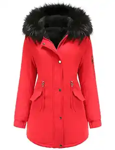 Tuopuda Jacke Damen Wintermantel mit Kapuze Reißverschluss Parka Mantel Langarm Hooded Jacket Schwarz Kapuzenjacke Hoodie Sweatshirt Winterparka Frühling Geschenk für Frauen