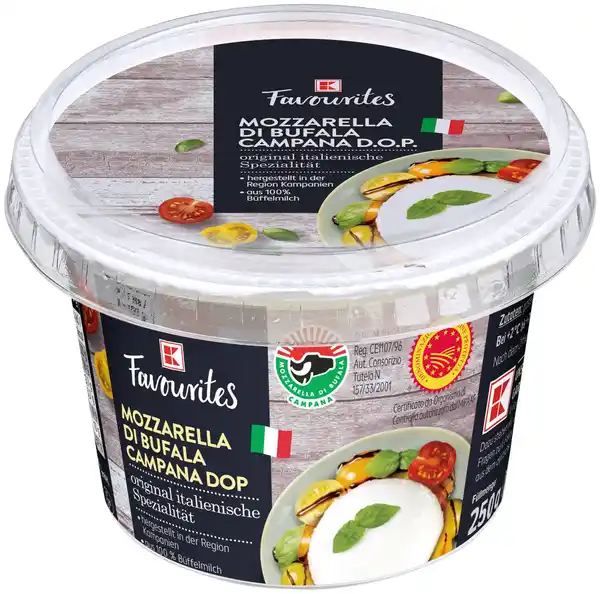 Bild 1 von K-FAVOURITES Büffelmozzarella, 250-g-Becher