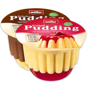 Müller Pudding mit Soße