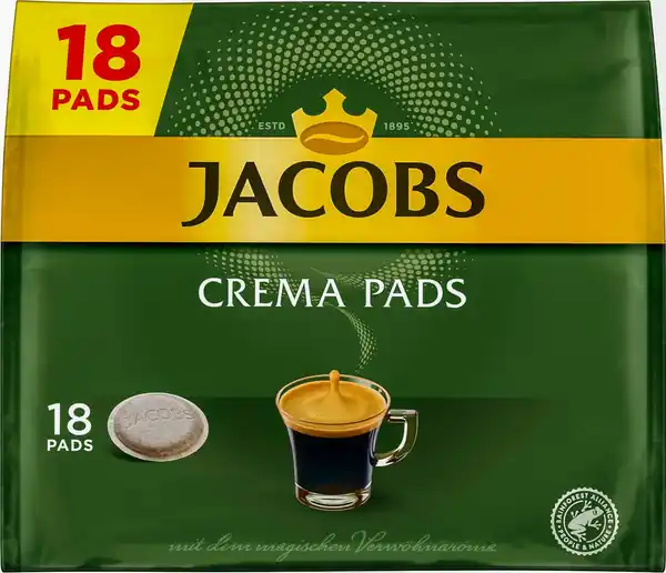 Bild 1 von JACOBS Crema Kaffeepads, 18 St. = 118-g-Beutel