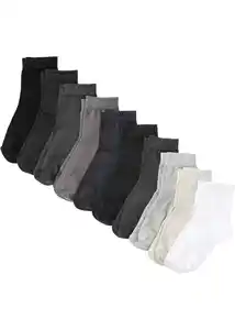 Kurzsocken mit Bio-Baumwolle (10er Pack), 39-42, Grau